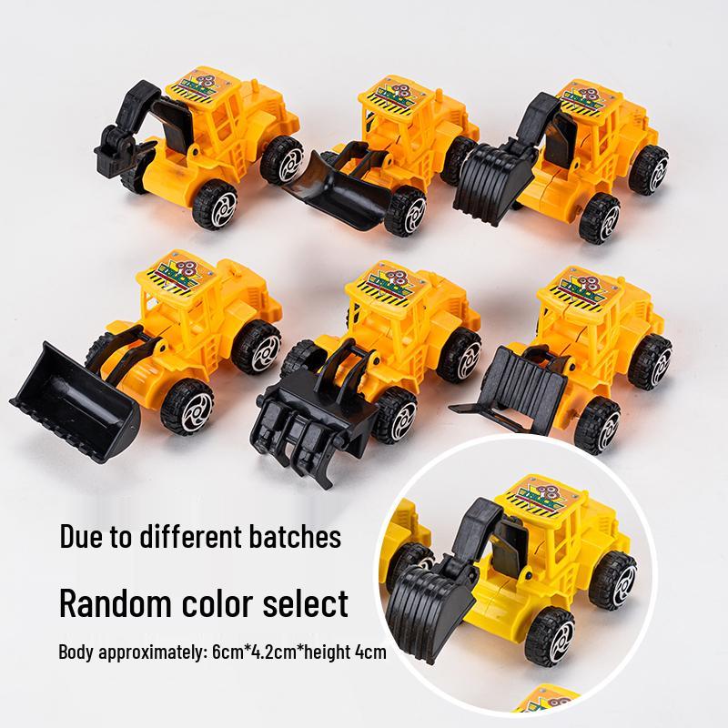 Construction Vehicle Cake Toppers: Excavator, Bulldozer, Roadblock Inserts, Figurines for Boys' Birthday