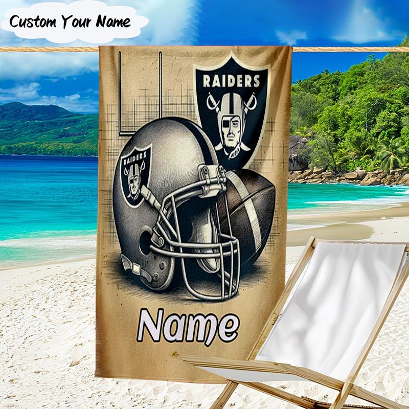 1PC Custom Name Beach Towel Rider's Shield Emblem Beach Towel, Suitable for Camping, Travel, Beach Accessories, Super Absorbent, Family Gift
