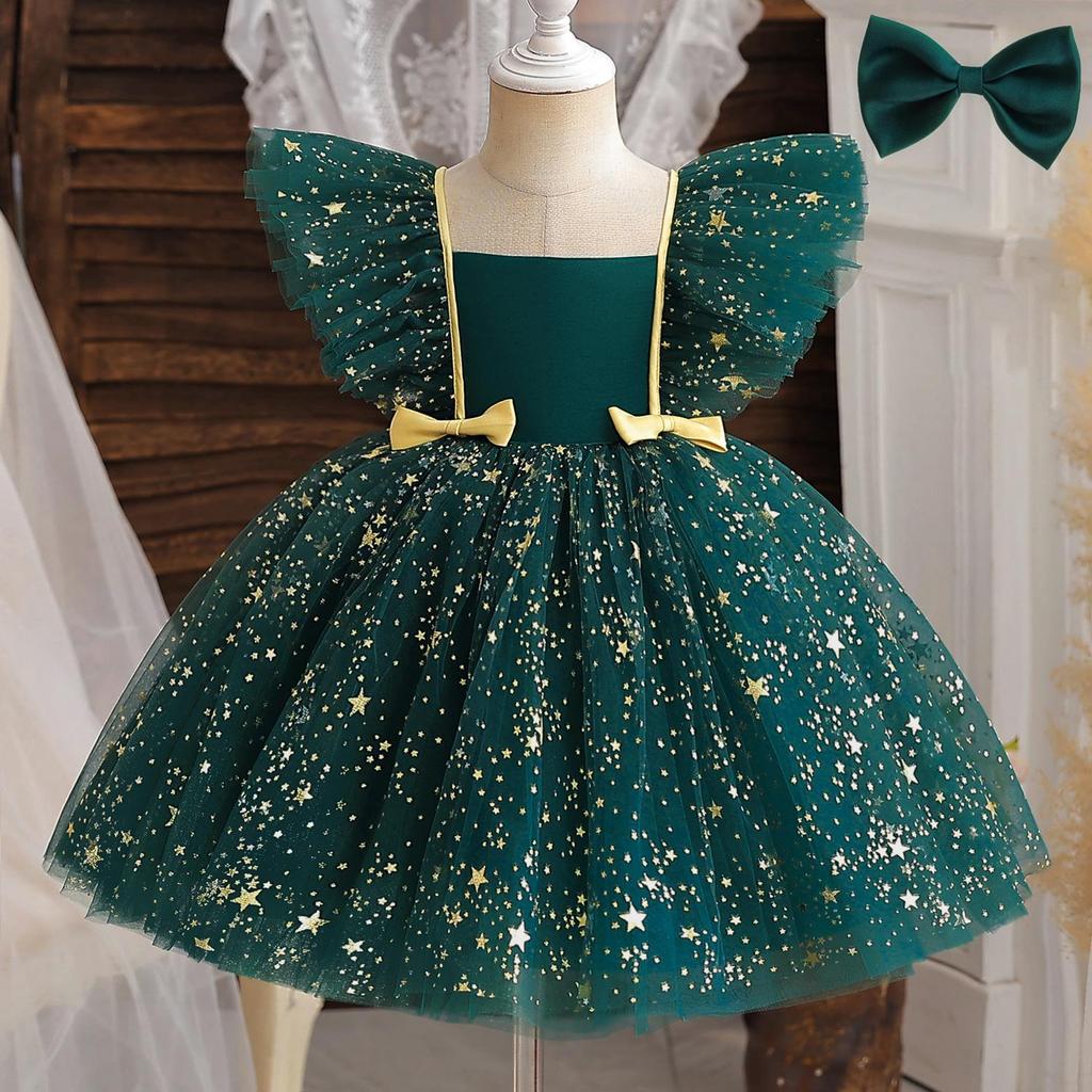 Pailletten Mädchen Kleid Rüschen Elegantes Kleinkind Kinder Geburtstag Prinzessin Kleid 1-5 Jahre Tüll Tutu Kleider Hochzeit Party Baby Kleider