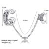 Mote Sølvfarge Diamant Butterfly Chain Ring For Kvinner Menn Rosa Hjerte Nøkkellås Dusk Finger Ringer Sett Trendy Smykker Gave
