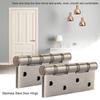 2pcs 3mm Thick Loose Pin Hinge Square Corners Ball Bearing Hinge Durable Door Hinge Interior Door