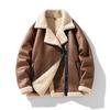 Herbst- und Wintermotorradbekleidung Herren Lockerer Samtjacke High Street Trendy Lässig Hübsche Reversjacke