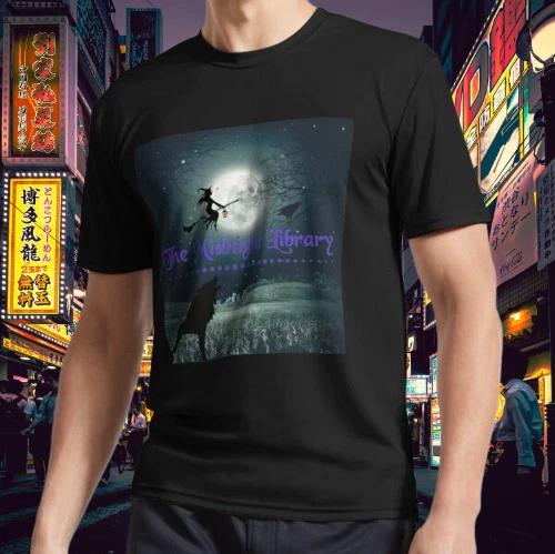 Midnight Library Spooky Nighttime Active Logo T-Shirt Funny Size S to 5XL 4XL