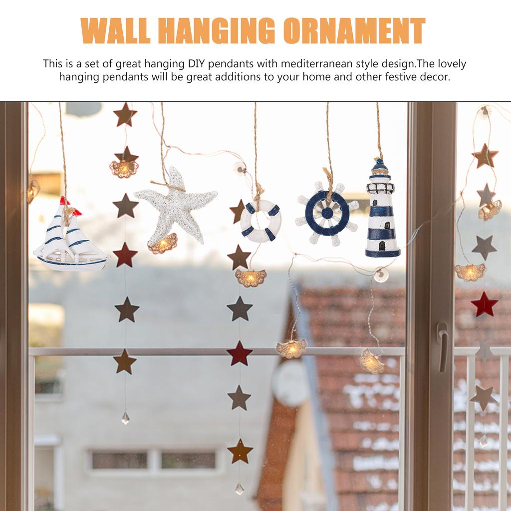 6 Pcs Mediterranean Pendant Nautical Hanging Decorations Christmas Sto Delicate Desktop
