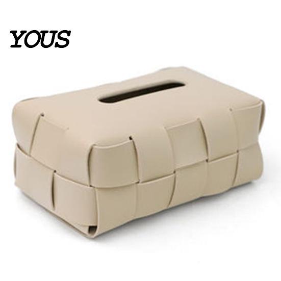 Artificial Leather Tissue Box Checkered Box, with Flip-Open Top, PU Holder, Stain-proof Holder Stain-Proof Facial Dispenser, for Bathroom Car