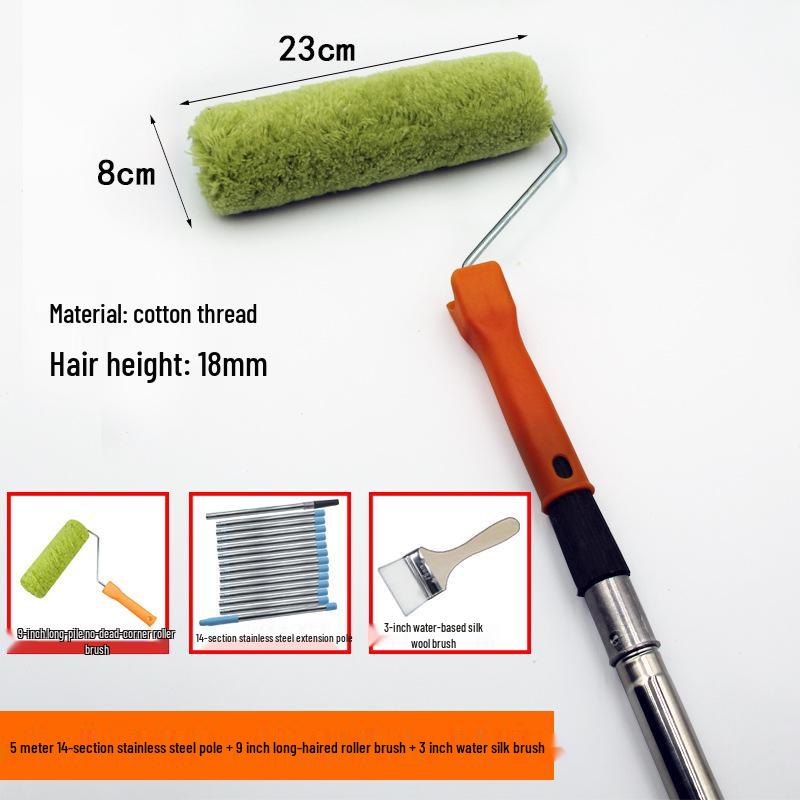 Adjustable Stainless Steel Telescopic Handle Waterproof Paint Roller Brush