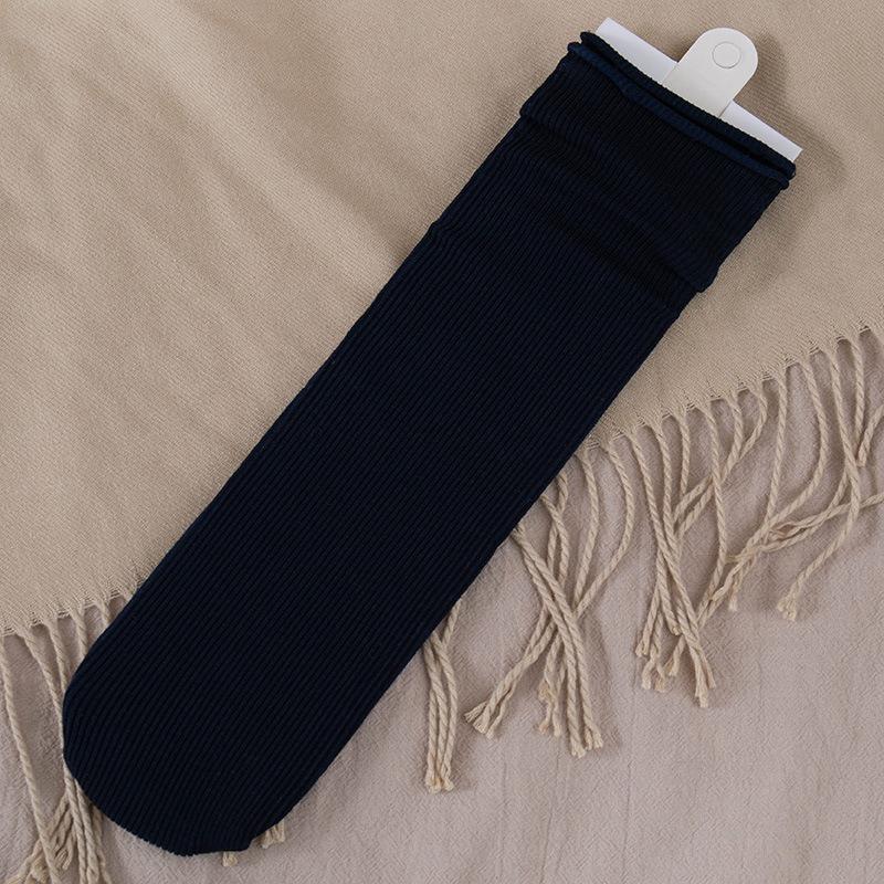 Ladies Autumn and Winter Thick New Products Pure Color Retro Sweat Absorbing Breathable Long Tube Pile Pile Cotton Socks