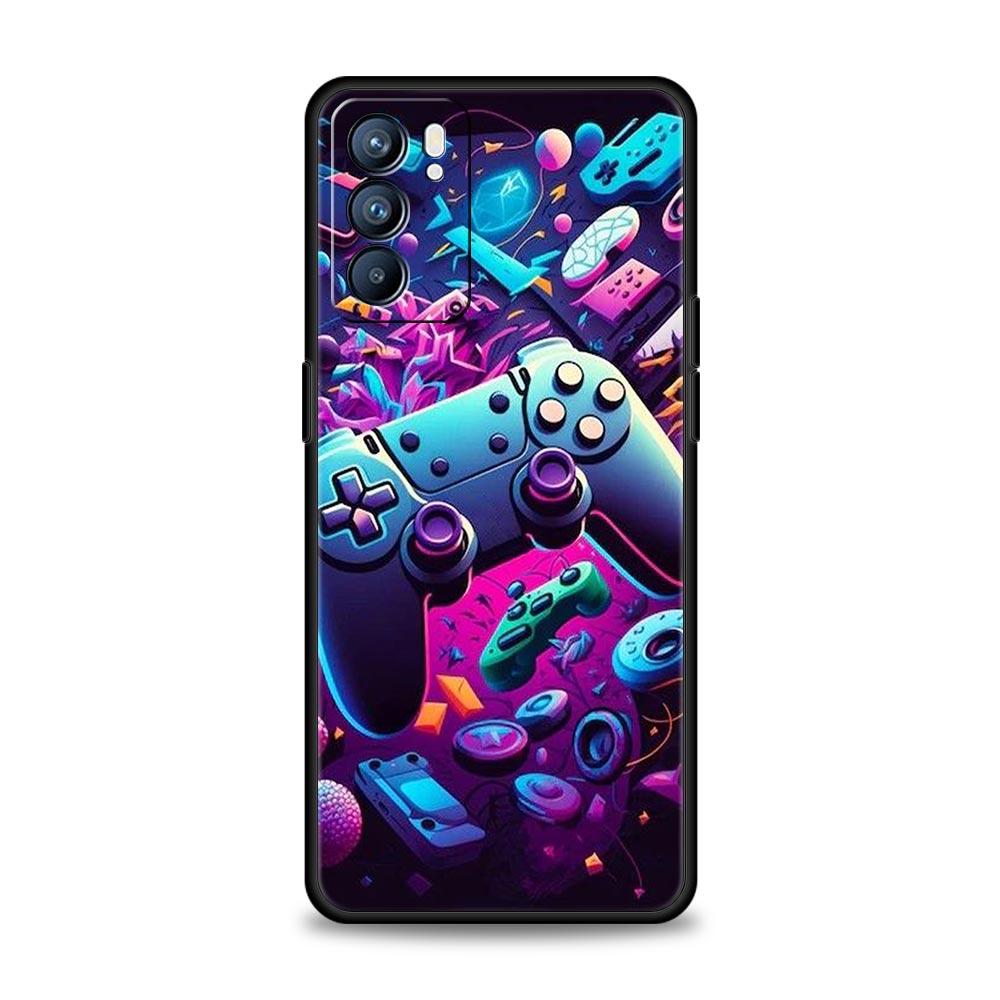 Game Controller Graphic Phone Case For Oppo A17 A31 A54 A57 A78 A79 A98 Find X5 X6 Reno 6 7 8 10 11 12 13 F Pro Soft TPU Cover