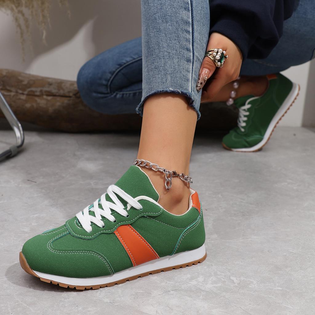 Fashion Women's Spring and Fall New PU Designer Non-slip Flat Shoes 2024 Outdoor Lace-up Lightweight Walking Shopping Women's Sneakers