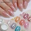 NICOLE DIARY Moonlight Plating Pearl Nail Powder White Mirror Aurora Effect Pigments UV Gel Polish Chrome Dust Nail Decorations