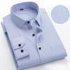 Men's Striped Long-sleeved Shirt Non-ironing Anti-wrinkle Comfortable Breathable Business Casual Fashion Slim Shirts
