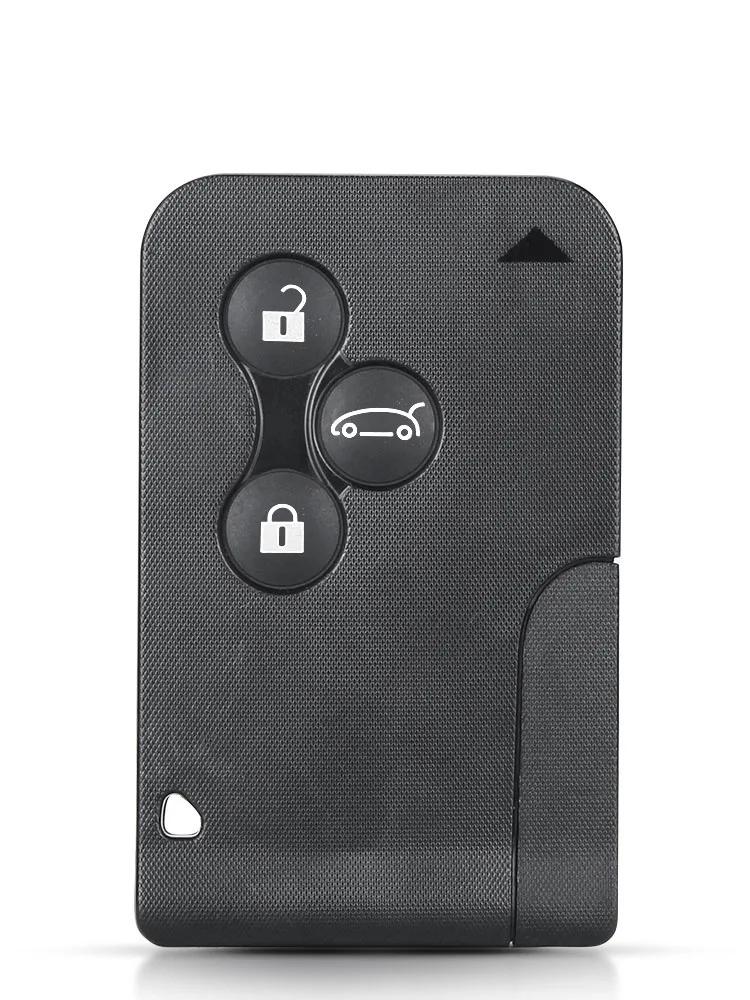 Ersatz Smart Card Schlüsselschale für Renault Clio Logan Megane 2 3 Koleos Scenic 3 Tasten Fernbedienung Schlüsselhülle mit kleinem Schlüssel
