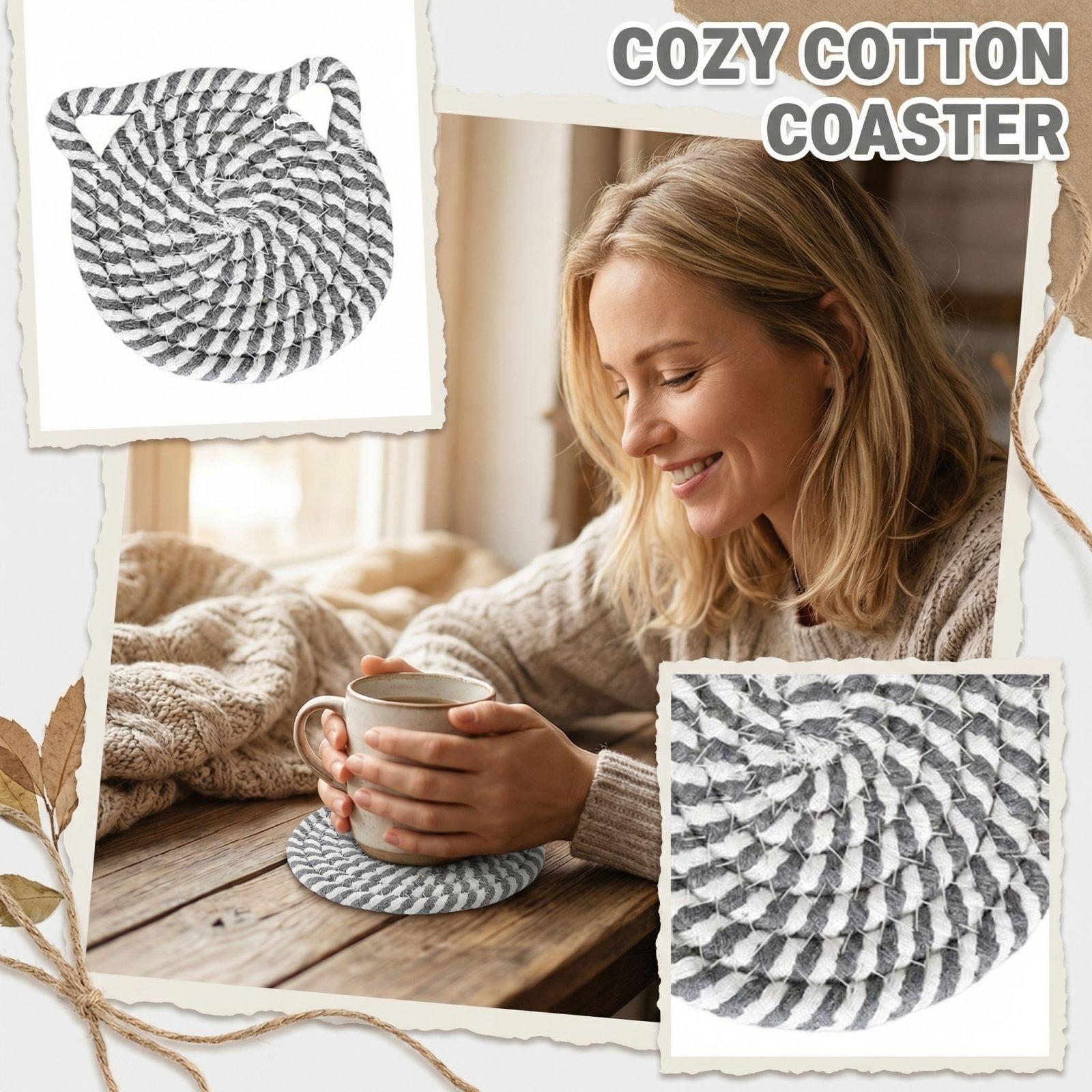 

Хлопковая плетёная термоизолирующая подставка под чашку в форме кошек One Size