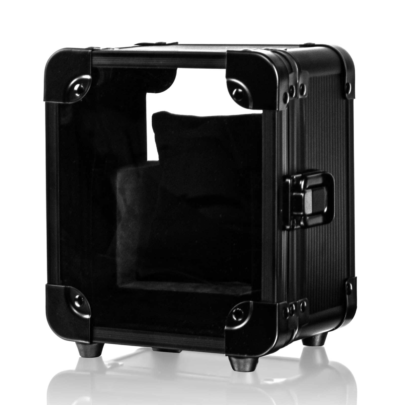 

Baskiss Luxury Watch Case, Watch Storage Box, Collection Case, Watch Display Box, Aluminum & Acrylic, Black [Parallel Import]