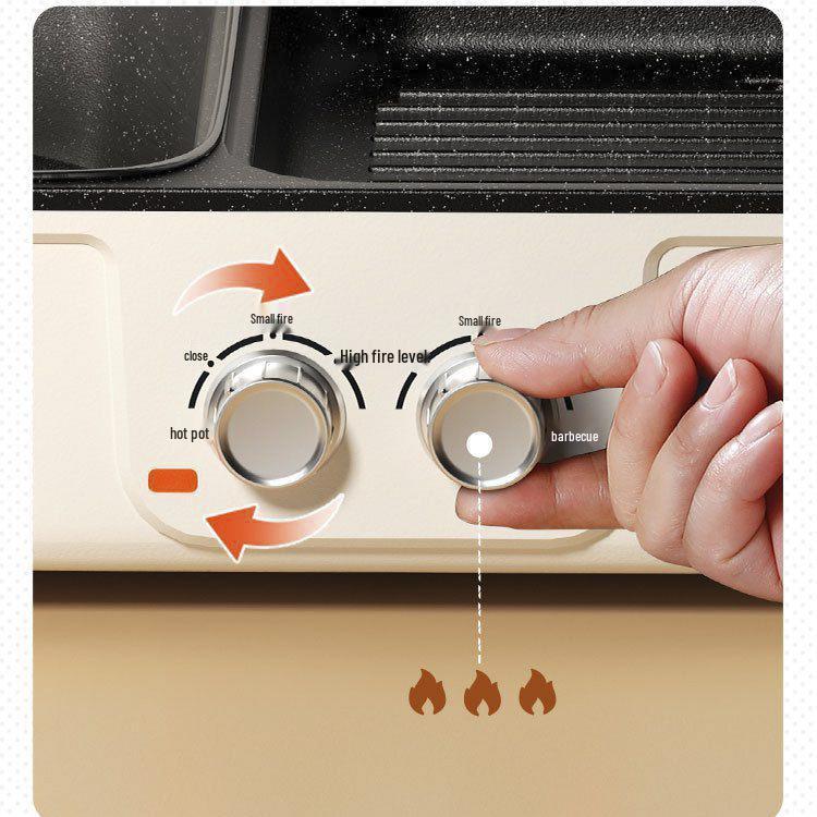 Multifunktionales Shabu-Shabu & Grill: Hochwertiger elektrischer Dämpf-, Koch- und Grilltopf