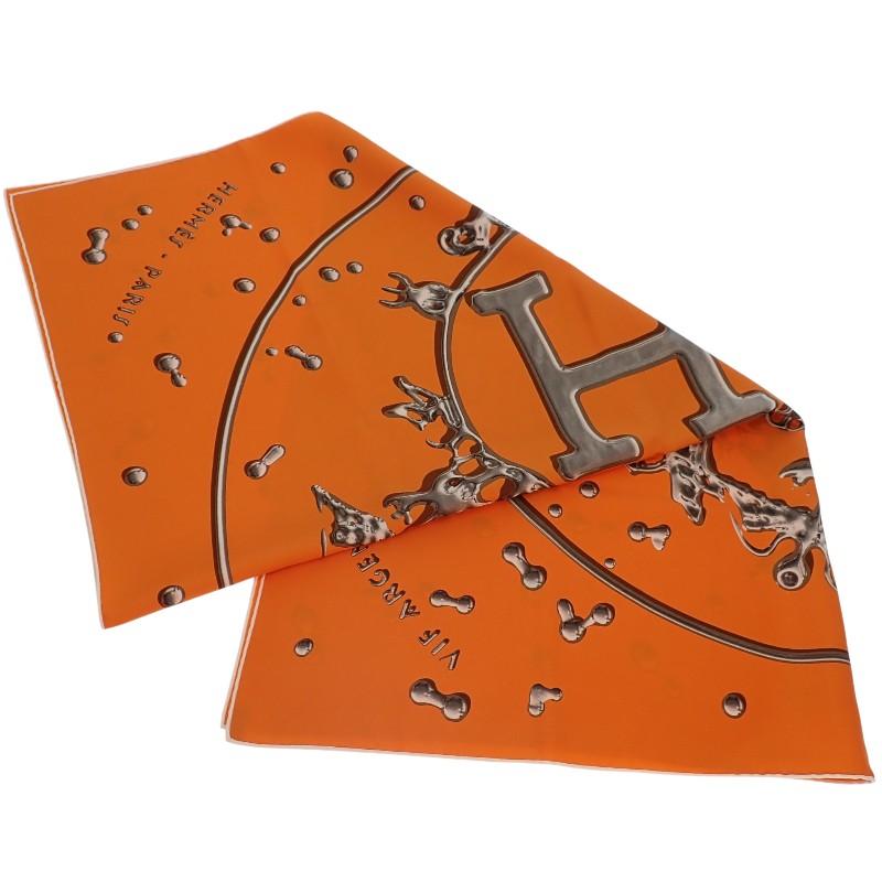 HERMES   scarf Orange silk Women