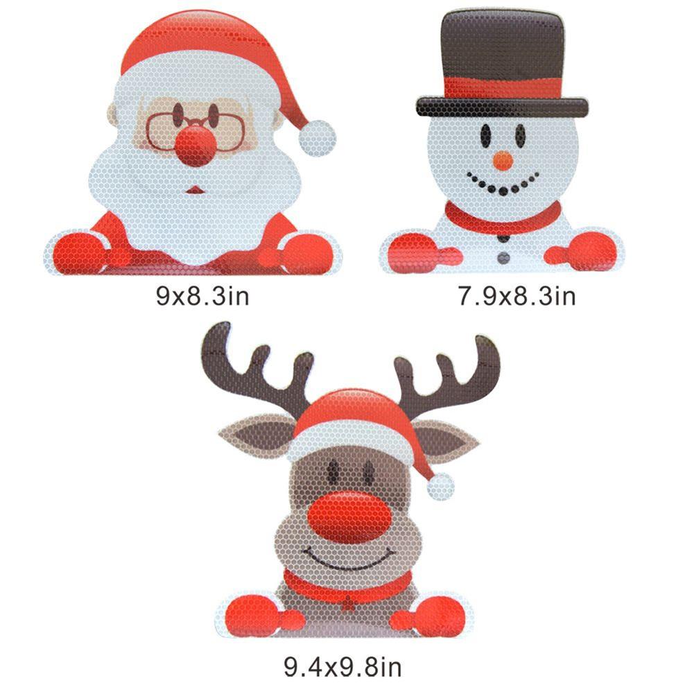 Christmas Car Decor Reflective Santa Stickers for a Festive Atmosphere