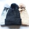 New European and American Style Autumn and Winter Warm Knitted Hat with Pom-pom for Men and Women, Fleece-lined and Thickened, Suitable for Outdoor