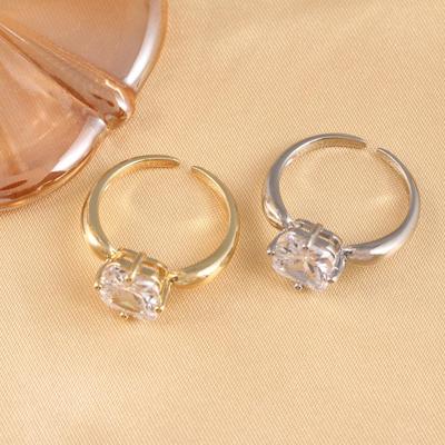 Prsten s velkým zirkonovým diamantem, 18K galvanicky pokovený: Elegantní, Nevyblednoucí, Univerzální snubní prsten pro ženy