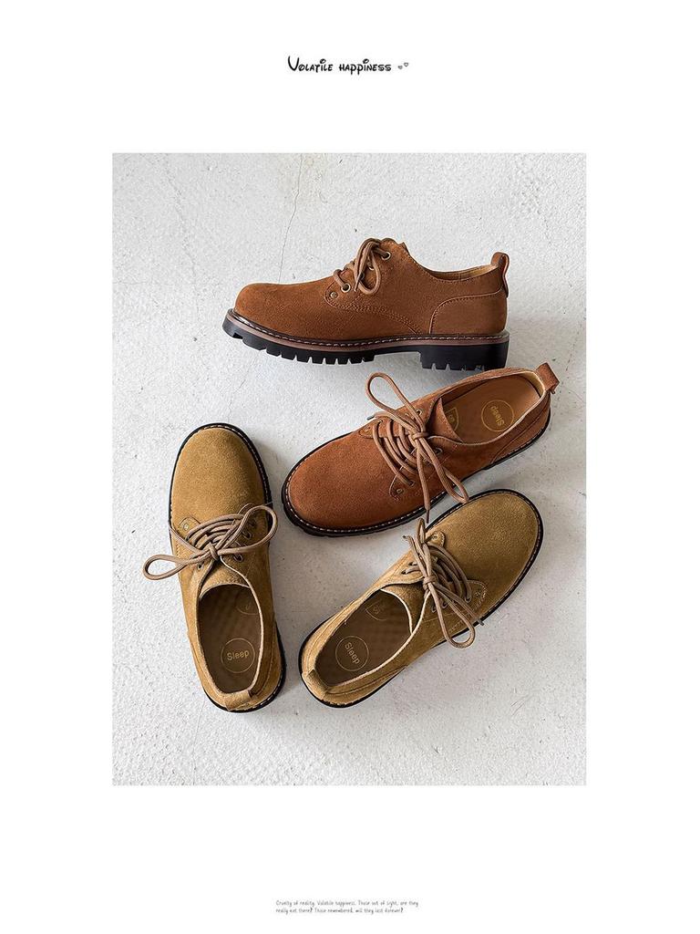 Kangsen Men's Cow Suede Low-Top Martin Boots - 2025 Autumn Casual Trend