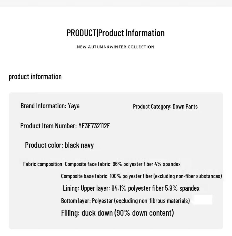 YAYA Men's Straight-Leg Thick Down Pants