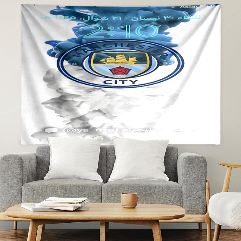 Manchester City FC Print Tapestry, Lightweight Wall Hanging, for Bedroom, Dorm, Living Room, Home Art Decor - Birthday Christmas Gift for Friends