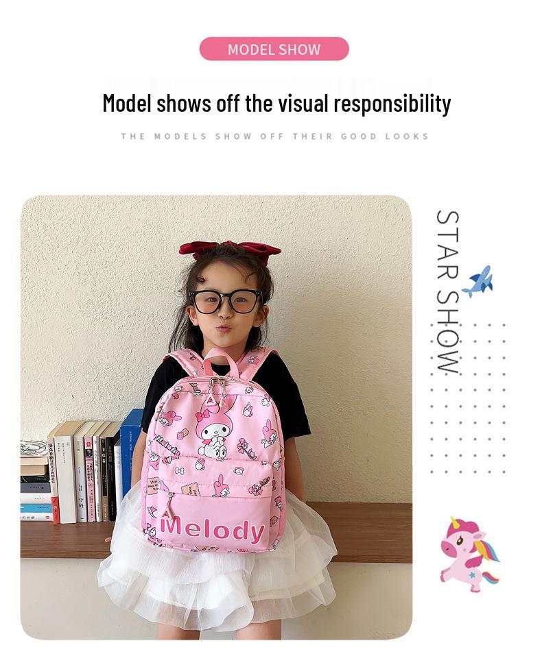 Rucsac ușor pentru fete drăguțe Kuromi pentru elevii de grădiniță și școală elementară