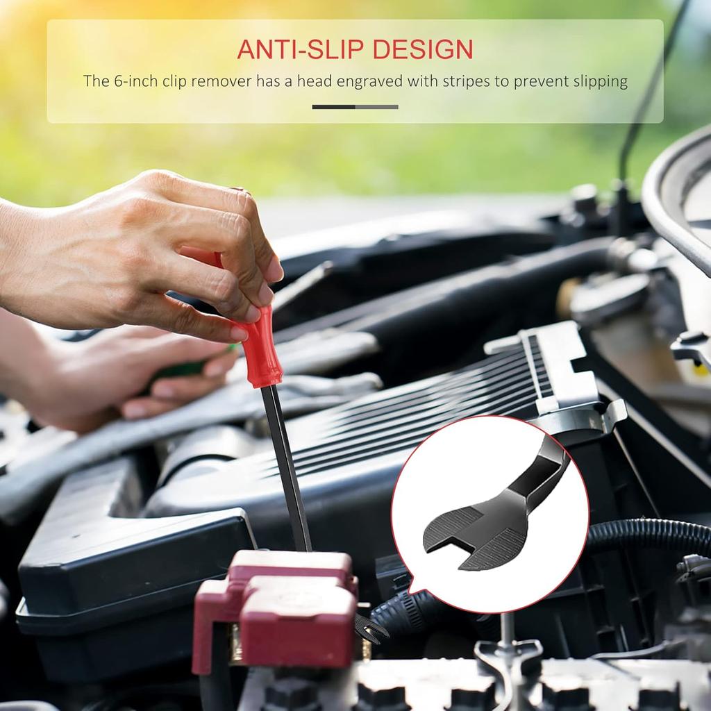 Wuiil AXELECT 5 Pack Auto Trim Removal Tool Kit, Car Panel Door Window Tools Kit,Auto Clip Fastener Remover Pry Tool Set(Red)