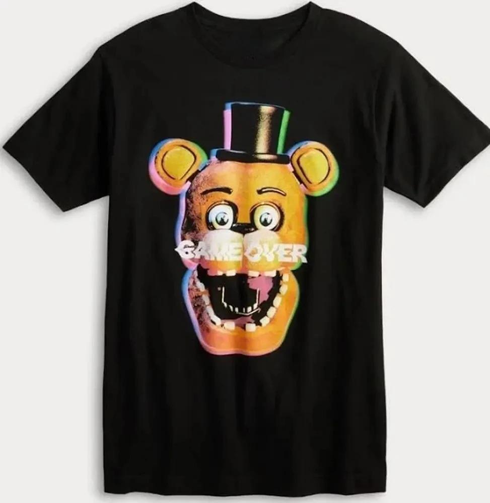 New Horror Game FNAF At Freddys Peripherals Print TShirt Men Women Cotton Crewneck Summer New Tee Oversize Harajuku Fashion Top