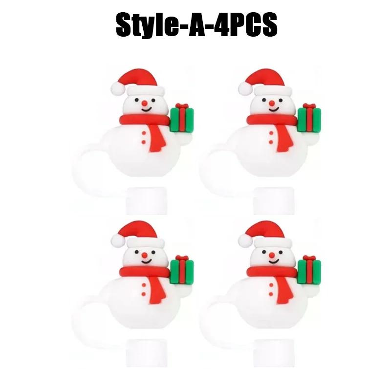 1-100PCSChristmasStraw DustCap 10mm Glass Straw Stopper Universal Water Bottle Reusable Cup Cover Accessories Holiday Party Gift