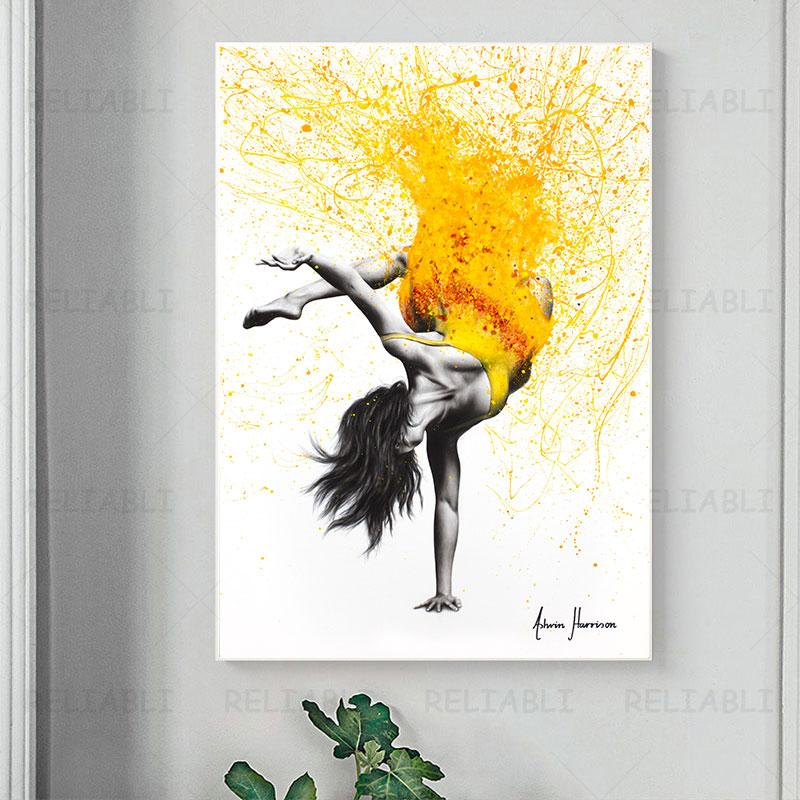 Abstract Dancing Girl Dance Woman Canvas Painting Watercolor Skirt Wall Art Sexy Portrait For Living Room Home Decor Cuadros