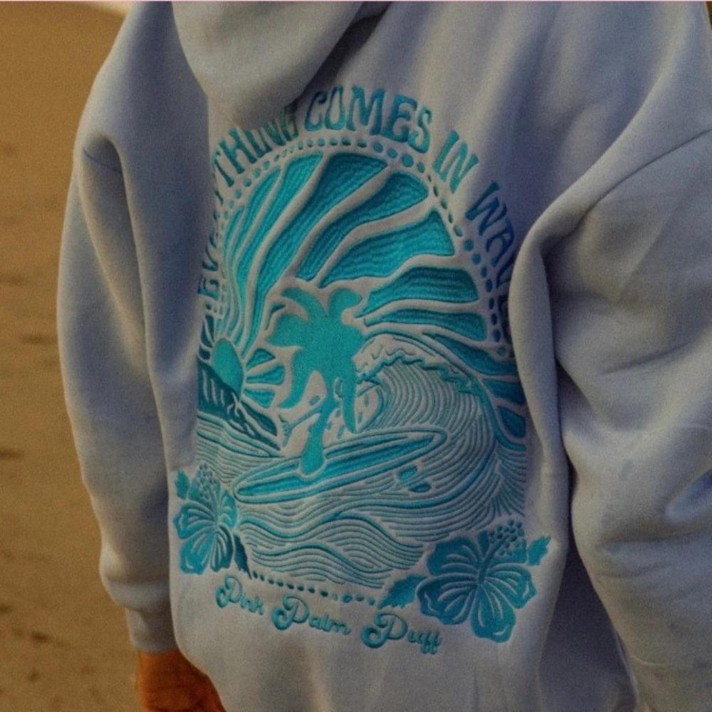 RogueWave Fashion Embroidery Hoodies Casual Loose Sweatshirt