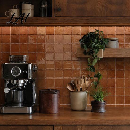 Glossy Finish Retro Tile Decals Square Checkered Wall Tiles Stickers Self Adhesive PET Panels Budget Friendly Refurbishment Easy Peel And