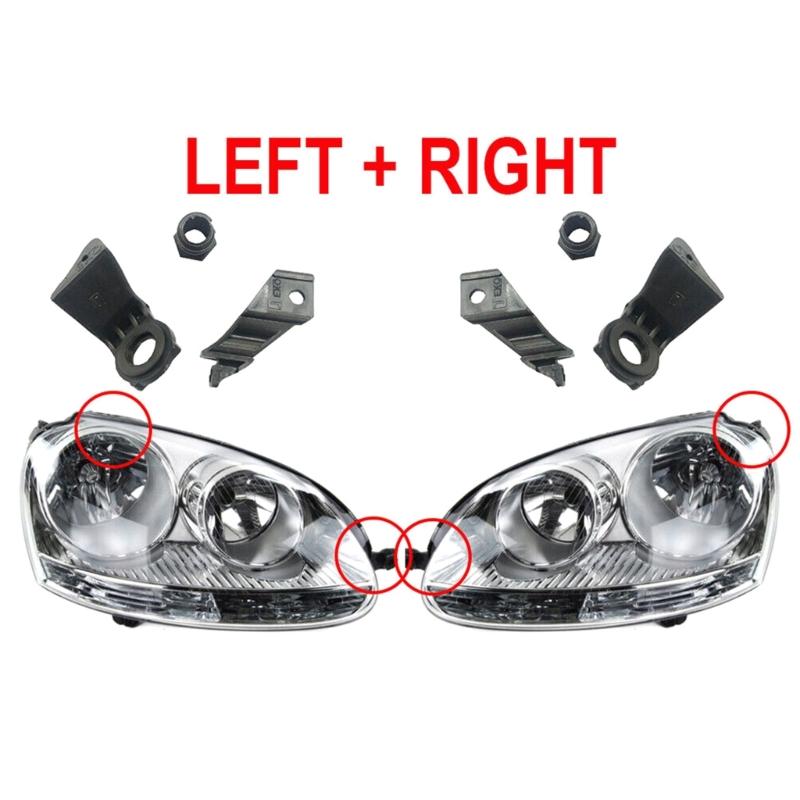 Headlight Repair Bracket Headlamp Hardware Kit for Golf MK5 Left/Right Side Replace 1K0998226 1K0998225
