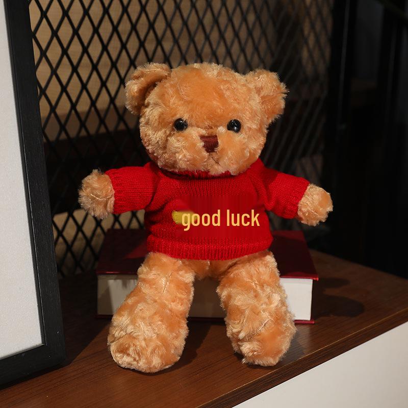 

Small Red Sweater Teddy Bear Plush Doll Gift for Friends 30cm