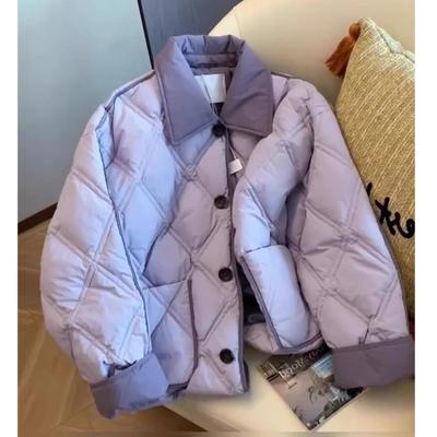 Cappotto in Cotone Largo da Donna Moda Sottile con Revers e Bottoni Giacca Invernale Autunnale Capo d'Abbigliamento Casual