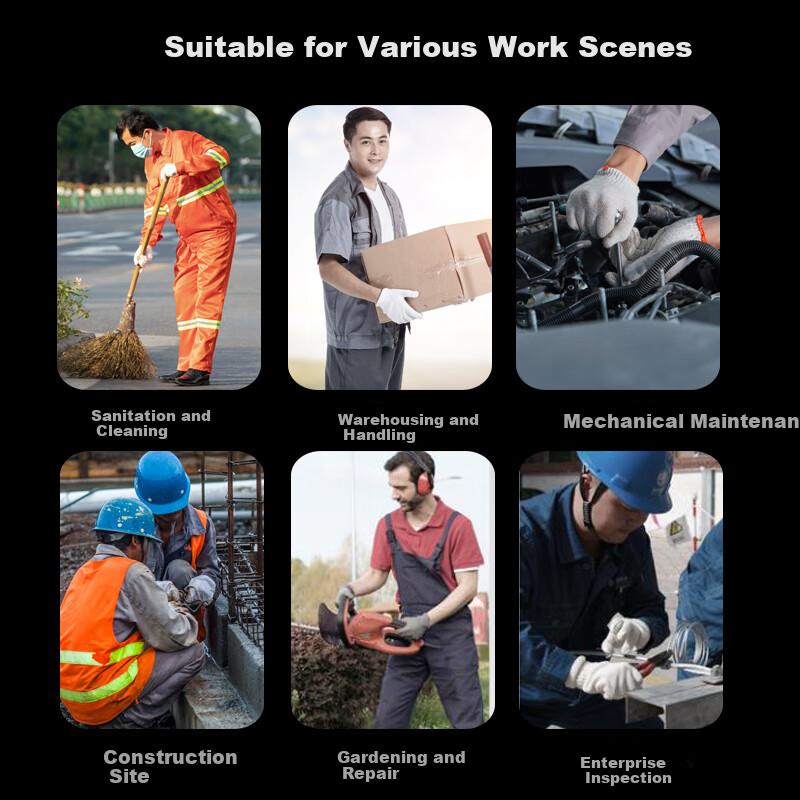 Shengfang Gloves, Labor Protection, Wear-Resistant, Work Anti-Slip, Thickened White Cotton Yarn, Construction Site Gloves, 500 Blue Edge, 20 Pairs