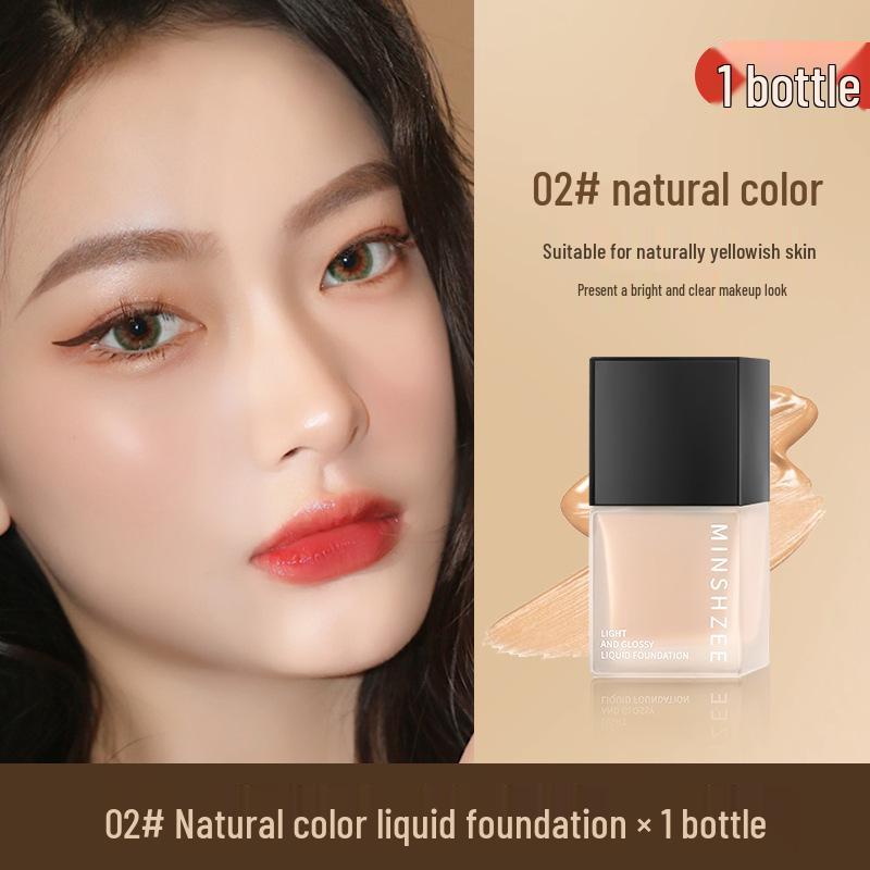 Mingxi Zhi Long-Lasting Nourishing Foundation Serum: Sweat-Proof, Waterproof, Moisturizing, Non-Transfer, 10ml.