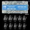 240/600Pcs Short Coffin Nail Tips Half Matte False Tips Full Cover Soft Gel Coffin Shaped Acrylic Nail Tips Clear