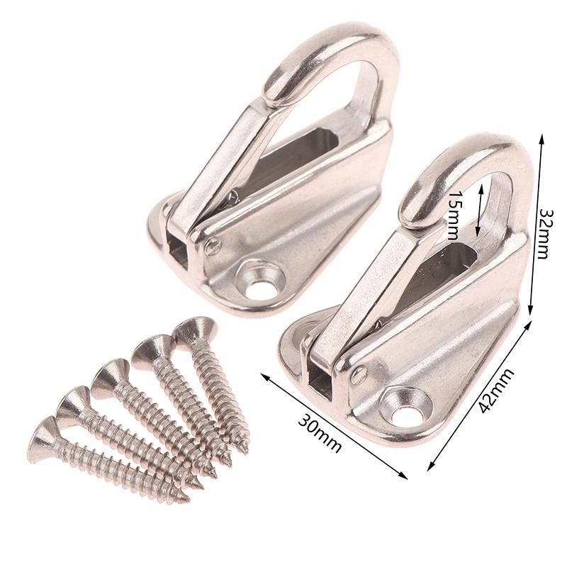 

2 шт. крюк из нержавеющей стали с пружинным замком, морская лодка, пружинный карабин, крепление для троса, крюк для защиты лодки, аксессуары для оборудования C