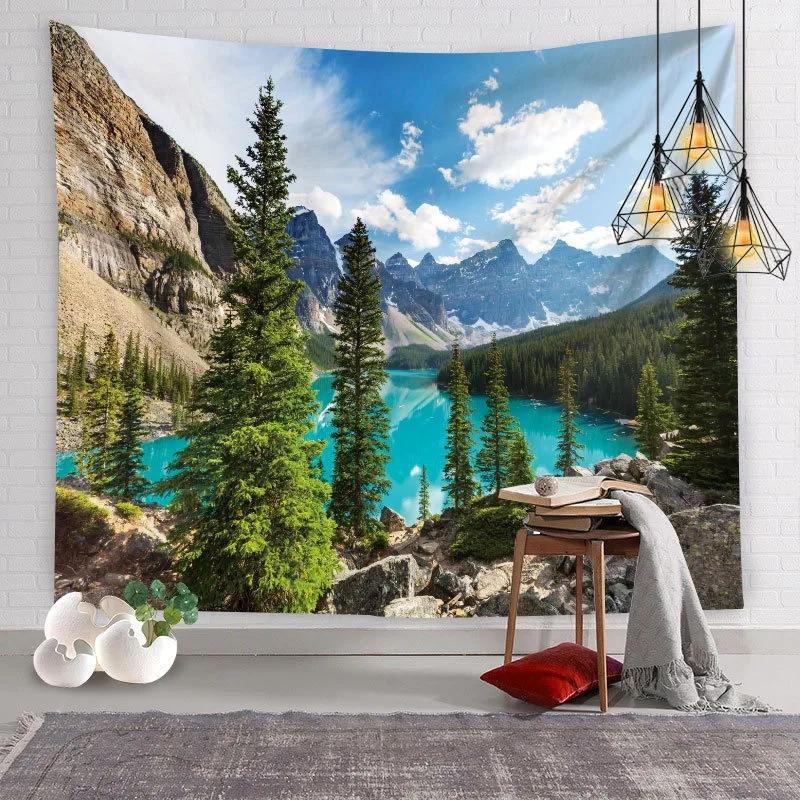 Natural Scenery Waterfall Pattern Tapestry Home Wall Decoration Tapestry Bedroom Living Room Tapestry