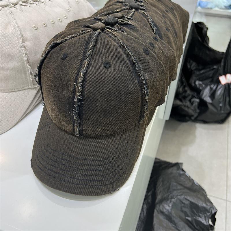 

Кепка Edge Burr универсальная женская кепка с маленьким лицом старая мягкая бейсболка с круглым лицом в стиле хип-хоп M（56-58cm） чёрный