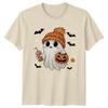Cute Ghost Pumpkin Halloween Holidays Mens T-Shirt Womens Tee Graphic Unisex Top