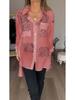 Womens Fashion Loose Swallowtail Shirt Sexy Print Spring Summer European American Style