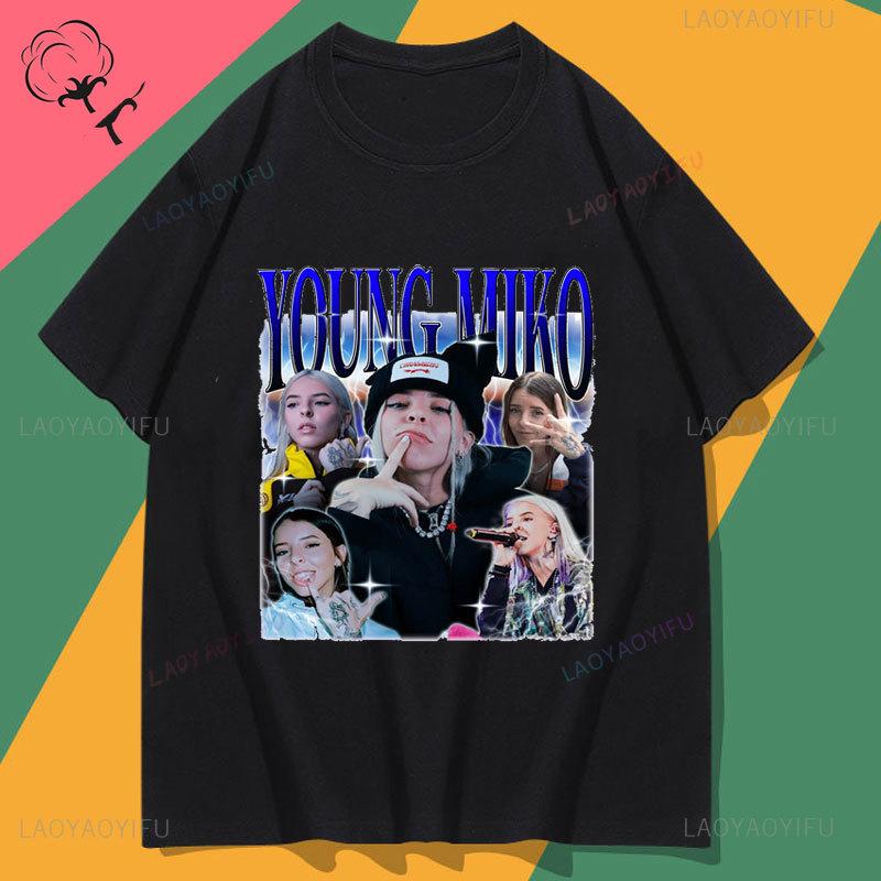Young Miko Tshirt Women 100 Cotton Camisetas Baby Miko Hot Sale Popular Shirt Hip Hop Streetwear Harajuku Music Clothing
