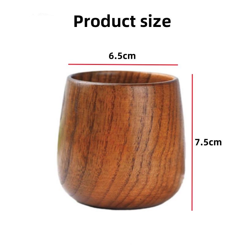 1Pcs 7.5X6.5cm Retro Handmade Natural Wooden Cup Jujube Wood Reusable Tea Cup Household Kitchen Supplies High Quality