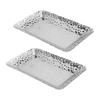 2PCS Stainless Steel Towel Tray Rectangular Serving Tray Decorative Vanity Platter Tray Kitchen Bath