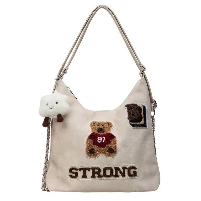 

Женская сумка-тоут, новинка 2024 года, нишевый пригородный рюкзак большой вместимости, многофункциональная сумка на плечо, рюкзак High Sense белый