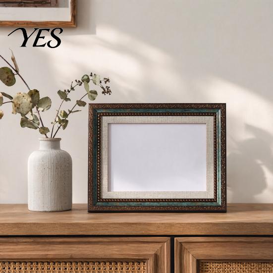 Vintage Photo Frame Frame, Art Mat Picture for Tabletop Display Elegant & Wall Mount, Decorative Studio Portrait Photos Multi-layer Cardboard