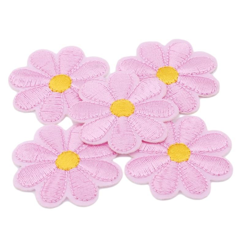 

Практичные 5 шт. Вышивка Маргаритка Подсолнух Цветы Пришить Приутюжить Нашивки Значки Сумка Шляпа Джинсы Одежда Аппликация DIY Поделки розовый